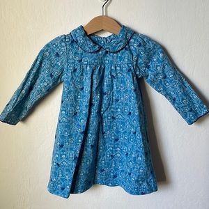Baby Boden blue birdhouse dress size 12-18 months